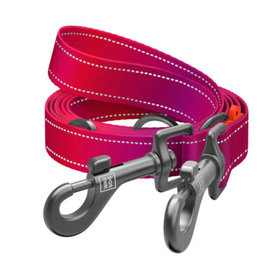 Повідець-перестібка WAUDOG Nylon Mono, світловідбивний, для собак, М, Ш 20 мм, Довж 300 см, рожевий 4