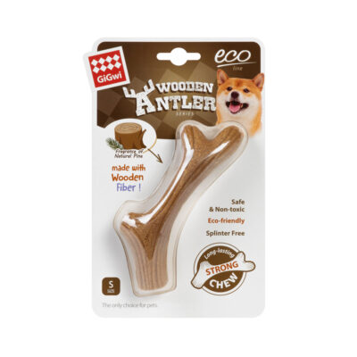 Іграшка для собак GiGwi Wooden Antler жувальна S 14 см, дерево, полімер 2