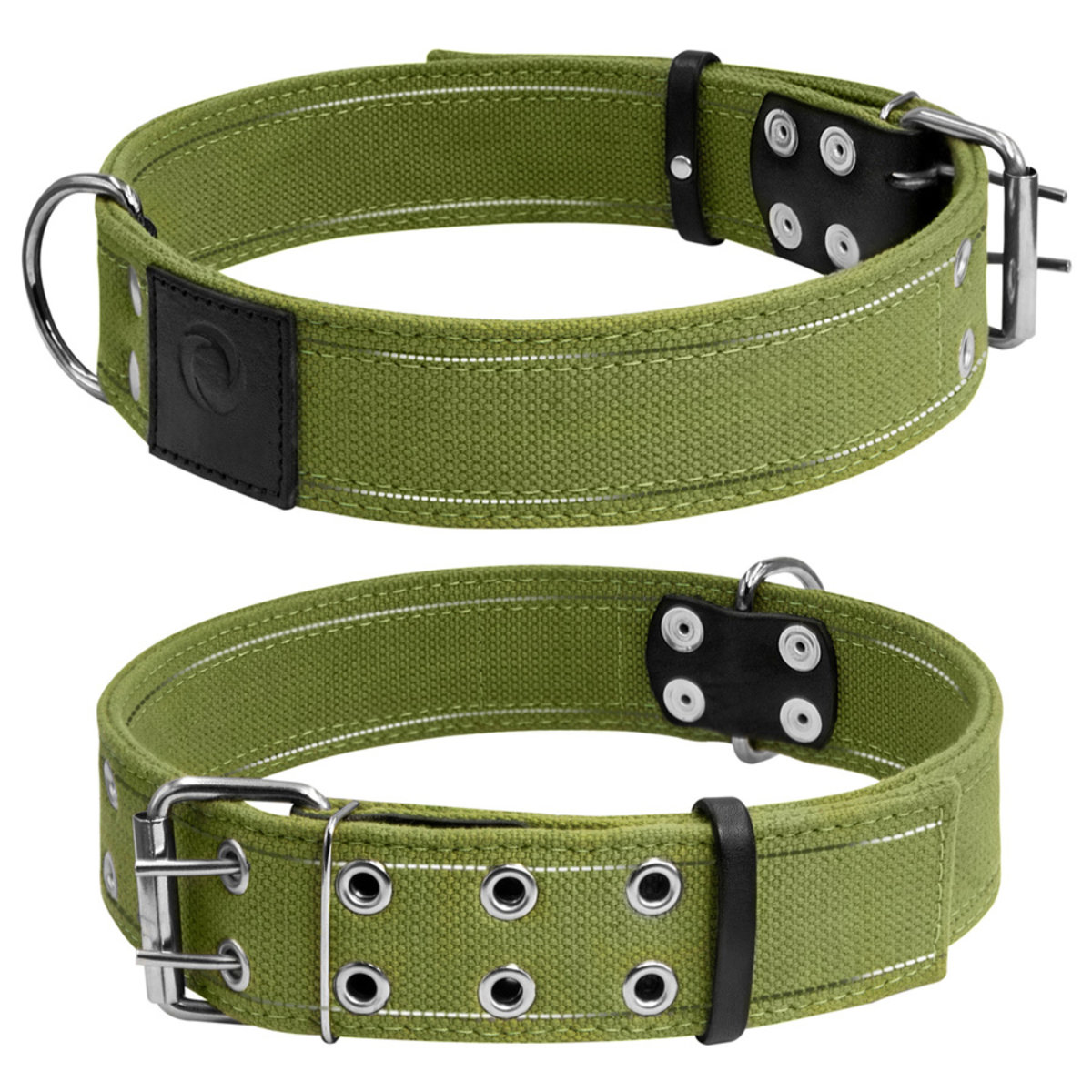 Нашийник для собак CoLLaR, брезентовий, подвійний, плоский, зеленого кольору, 56-71 см, ширина 45 мм Нашийник для собак CoLLaR, брезентовий, подвійний, плоский, зеленого кольору, 56-71 см, ширина 45 мм
