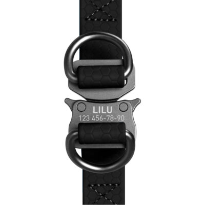 Шлея для собак WAUDOG Waterproof, водостійка, з металічною пряжкою, обхват шиї 60-90 см, ширина 25 мм, чорний 4