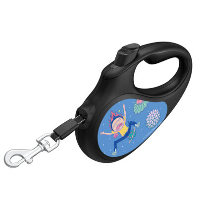 Повідець-рулетка WAUDOG R-leash, малюнок "Рік та Морті 3", L, до 50 кг, 5 м, світловідбиваюча стрічка чорний 3