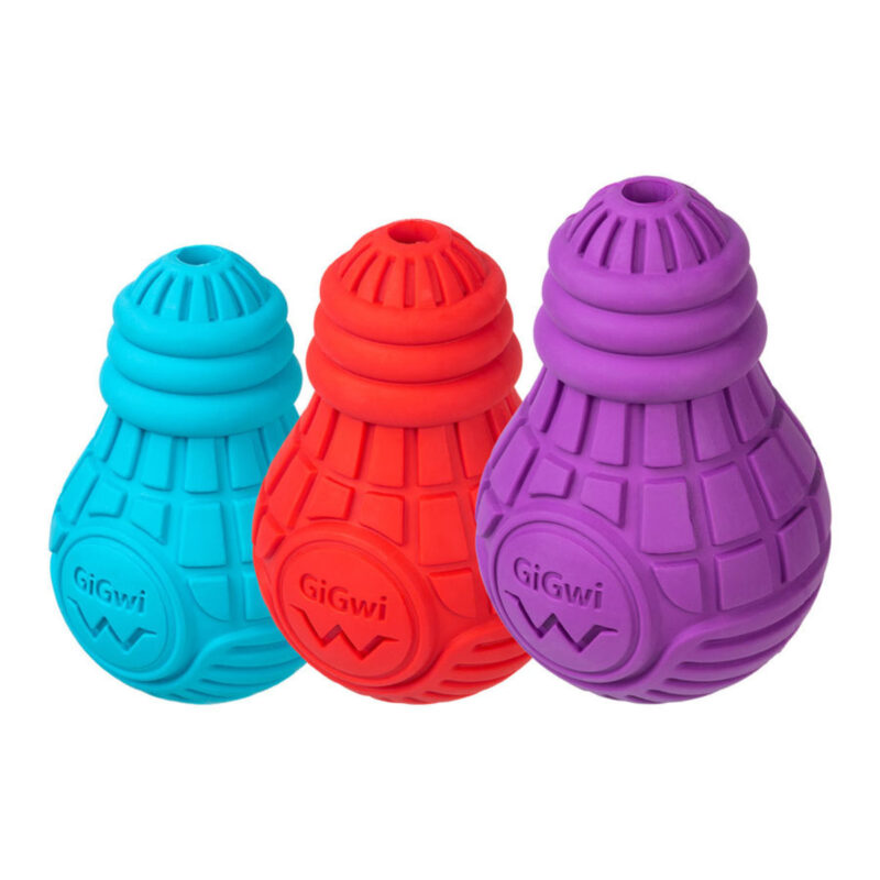 Іграшка для собак GiGwi Bulb Rubber, гумова, S, 9 см × 6 см, блакитна