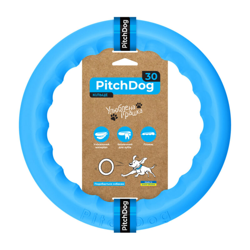 Кільце для апортировки PitchDog30, блакитне, діаметр 28 см, для активних собак
