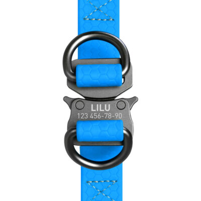 Шлея для собак WAUDOG Waterproof, металічна пряжка-фастекс, обхват 60-90 см, ширина 25 мм, блакитна 4