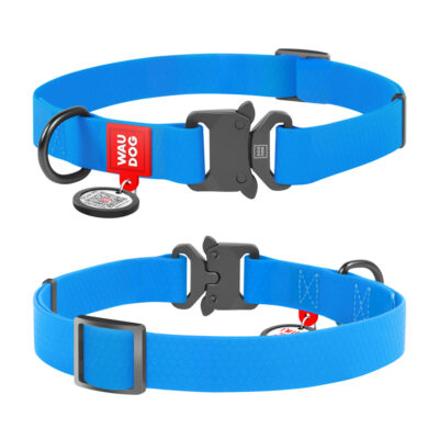 Нашийник для собак WAUDOG Waterproof, водостійкий, металічна пряжка, Ш 20 мм, Довжина 28-40 см, блакитний 2