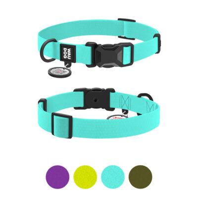 Нашийник для собак WAUDOG Magnet, водостійкий, QR паспорт, М, Ш 20 мм, Дов 28-40 см, тіффані