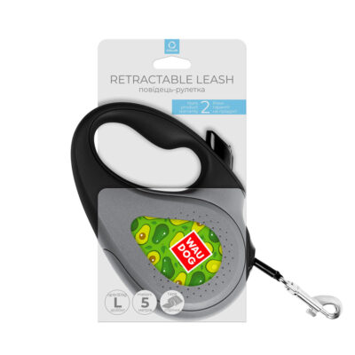 Повідець-рулетка WAUDOG R-leash, "Авокадо", L, до 50 кг, 5 м, пластик 4