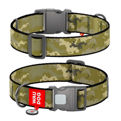 Нашийник для собак WAUDOG Nylon "Мілітарі", XXL, нейлон, 46-70 см, Ш 35 мм