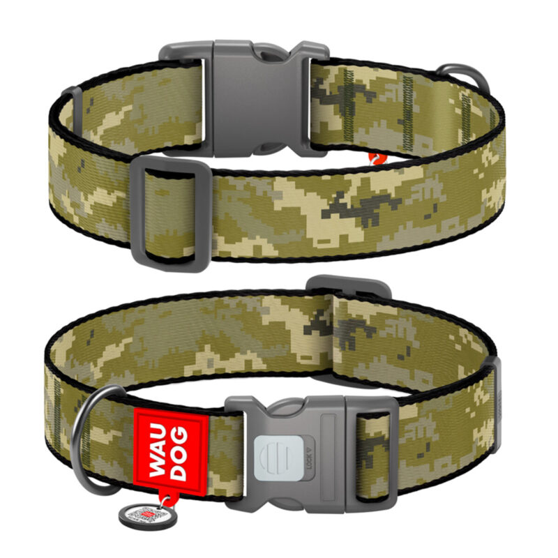 Нашийник для собак WAUDOG Nylon "Мілітарі", XXL, нейлон, 46-70 см, Ш 35 мм