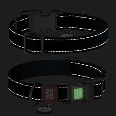 Нашийник WAUDOG Nylon Mono світловідбивний з QR паспортом, нейлон, XL, Ш 25 мм, Дов 37-58 см, чорний 5