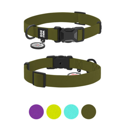 Нашийник WAUDOG Magnet водостійкий з магнітною пряжкою, XL, ширина 25 мм, довжина 38-58 см, хакі