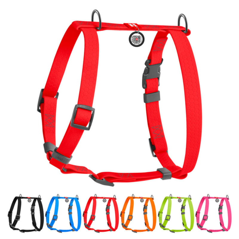 Шлея анатомічна WAUDOG Waterproof для собак S, червона, COLLARTEX, Ш 15 мм, А 28-42 см, В 34-51 см