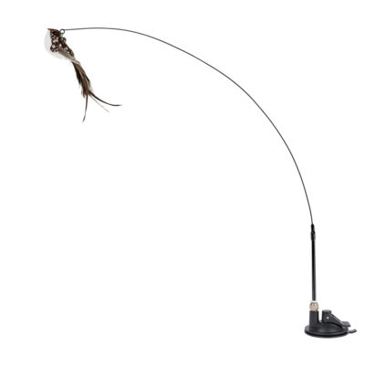 Іграшка для котів WAUCAT Fun Teaser дражнилка на присосці з пташкою, 800 мм, пластик 4