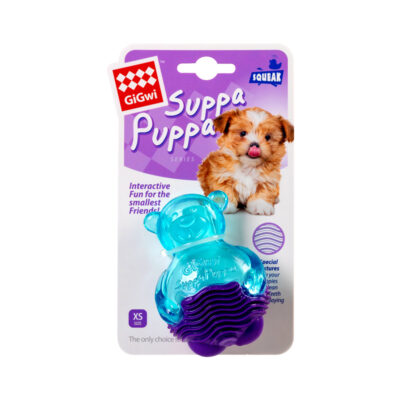 Іграшка для собак Ведмедик з пищалкою GiGwi Suppa Puppa, гума, 9 см 2