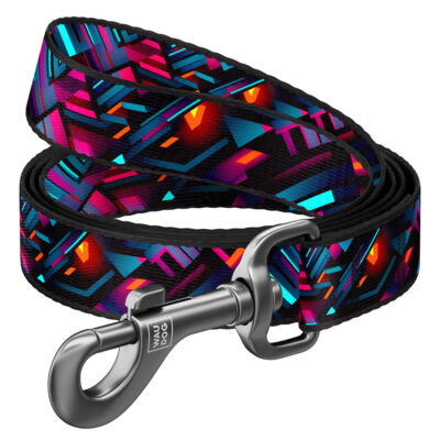 Повідець для собак WAUDOG Nylon, малюнок "Нескінченні світи", S, Ш 15 мм, Дов 300 см