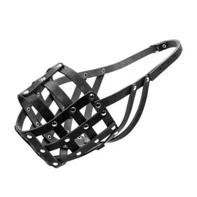 Намордник м'який "CoLLaR" №5 для собак (кавказька вівчарка, ньюфаундленд) шкіра чорний, обхват 40 см 2