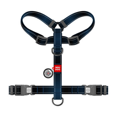 Анатомічна шлея для собак WAUDOG Nylon Mono, H-подібна, розмір S, обхват 30-45 см, ширина 15 мм, чорна 3
