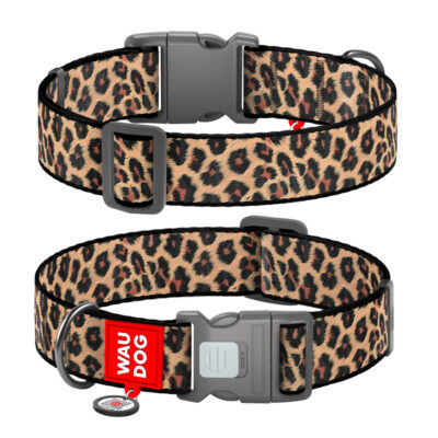 Нашийник WAUDOG Nylon, леопард, XXL, 35 мм, довжина 46-70 см, нейлон