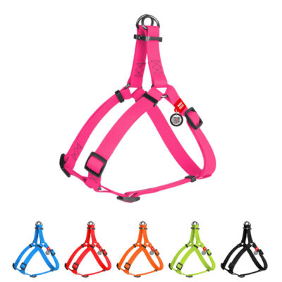 Шлея для собак WAUDOG Waterproof, рожевий, металічна пряжка-фастекс, Ш 20 мм, Довжина 50–80 см