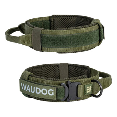 Нашийник тактичний WAUDOG PRO з ручкою, металевий фастекс, XL, 53-62 см, 50 мм, хакі