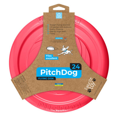 Ігрова тарілка PitchDog для апортировки, 24 см, композитний полімер, рожевий