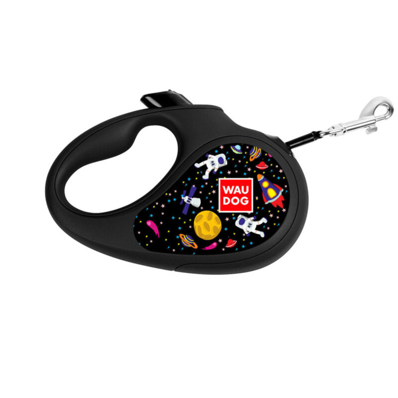 Повідець-рулетка WAUDOG R-leash, NASA, L для собак до 50 кг, 5 м, світловідбивальна стрічка