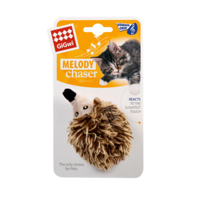 Іграшка для котів Їжачок GiGwi Melody chaser зі звуковим чіпом, штучне хутро, 10 см 2