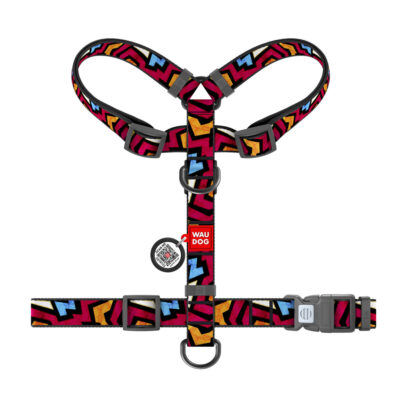 Шлея анатомічна H-подібна WAUDOG Nylon, графіті, для собак, L, обхват 52-88 см, ширина 25 мм 2