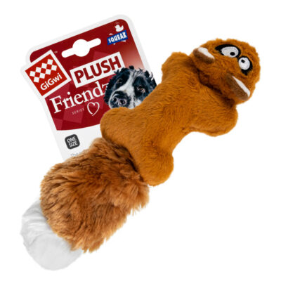 Іграшка для собак Білка GiGwi Plush Friendz з 2-ма пищалками, плюш, 24 см 2