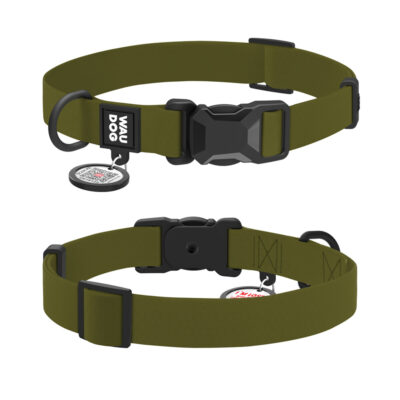 Нашийник для собак WAUDOG Magnet, магнітна пряжка, M, 28-40 см, 20 мм, COLLARTEX, хакі 4