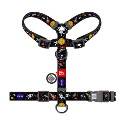 Шлея анатомічна H-подібна WAUDOG Nylon з QR-паспортом, малюнок "NASA", М, Ш 20 мм, А 42-68 2