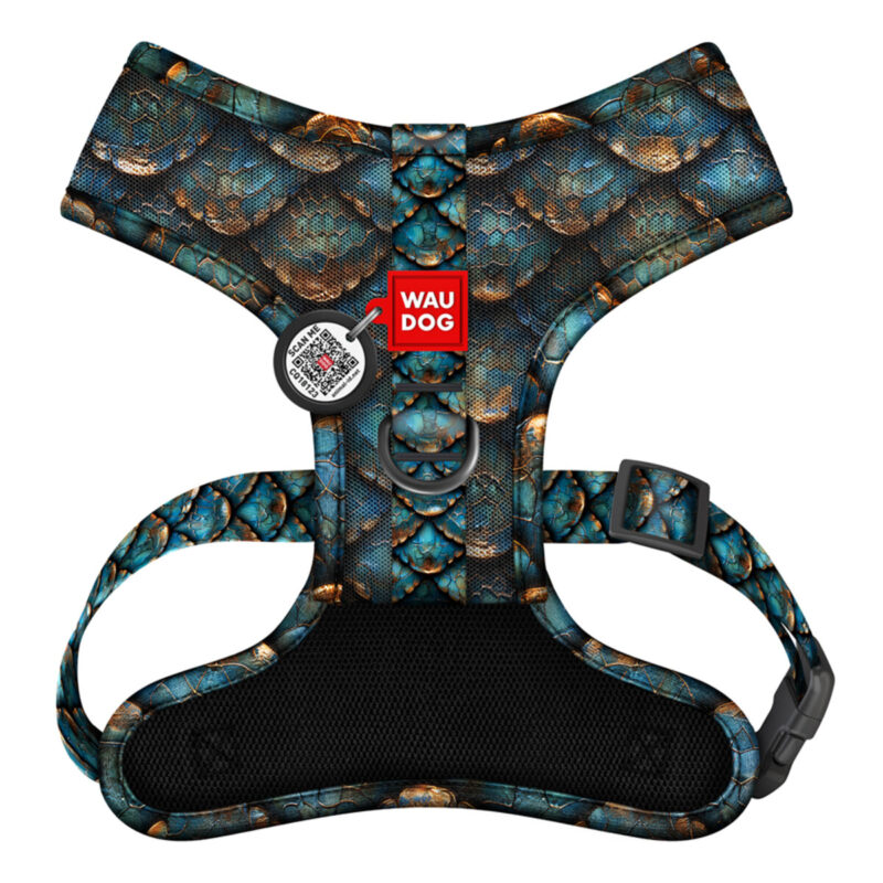 Шлея для собак WAUDOG Mesh дихаюча з QR адресником, L, обхват шиї 42 см, обхват грудей 57-77 см