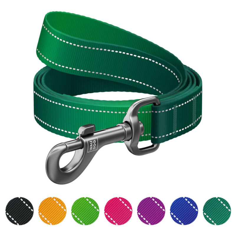 Повідець для собак WAUDOG Nylon Mono, світловідбивний, M, Ш 20 мм, Дов 122 см, нейлон