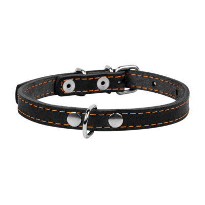 Нашийник CoLLaR одинарний шкіряний чорний, довжина 24-32 см, ширина 12 мм 2