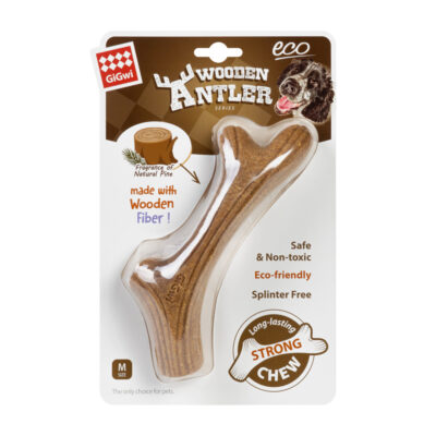Іграшка жувальна для собак GiGwi Wooden Antler, ріг, для активних ігор, дерево, 19 см × 2.5 см 2