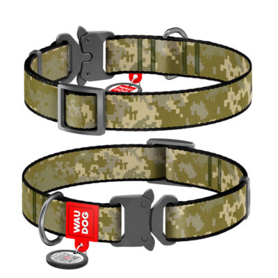 Нашийник WAUDOG Nylon "Мілітарі" для собак, L, 25 мм, довжина 33-49 см