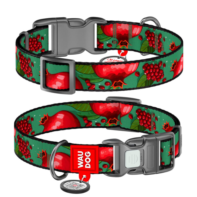 Нашийник WAUDOG Nylon "Гранати", нейлоновий, XL, 25 мм, довжина 37-58 см