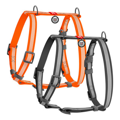 Шлея анатомічна WAUDOG Waterproof Н-подібна для собак, сірого кольору, L, ширина 25 мм, обхват 50-85 см