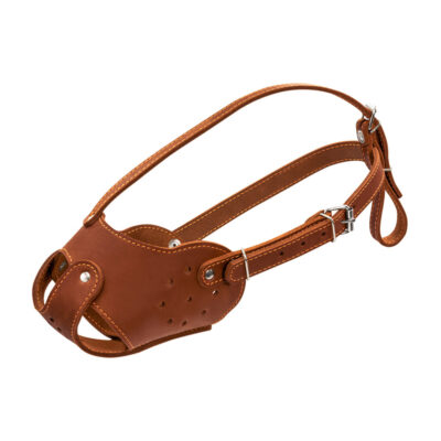 Намордник "CoLLaR" (стафф) коричневий шкіряний, обхват морди 31 см, довжина 9 см 2
