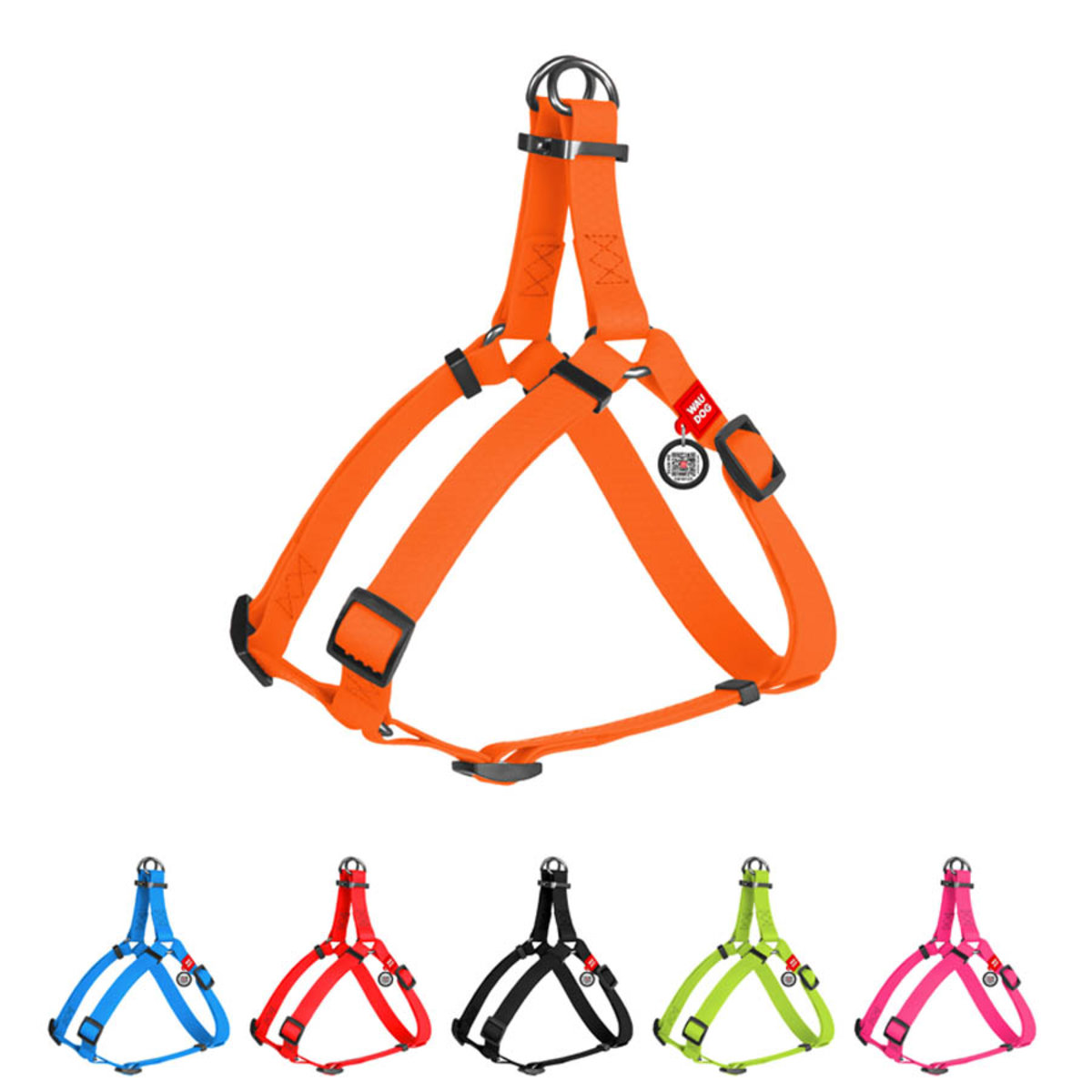 Шлея для собак WAUDOG Waterproof, водостійка, з металічною пряжкою, 15 мм, 40-55 см, помаранчева Шлея для собак WAUDOG Waterproof, водостійка, з металічною пряжкою, 15 мм, 40-55 см, помаранчева