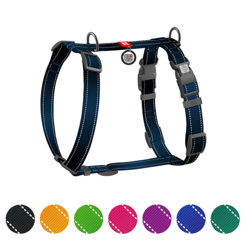 Шлея H-подібна WAUDOG Nylon Mono анатомічна для собак XL, 60-100 см, чорна