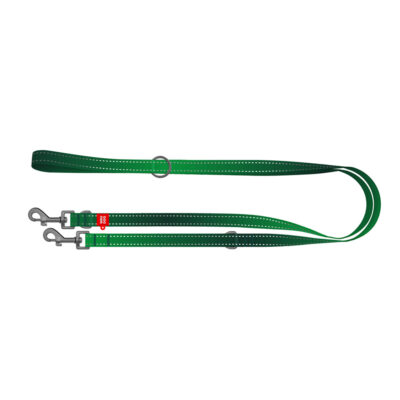 Повідець-перестібка WAUDOG Nylon Mono, світловідбивний, для собак, М, Довжина 300 см, Ширина 20 мм, зелений 3