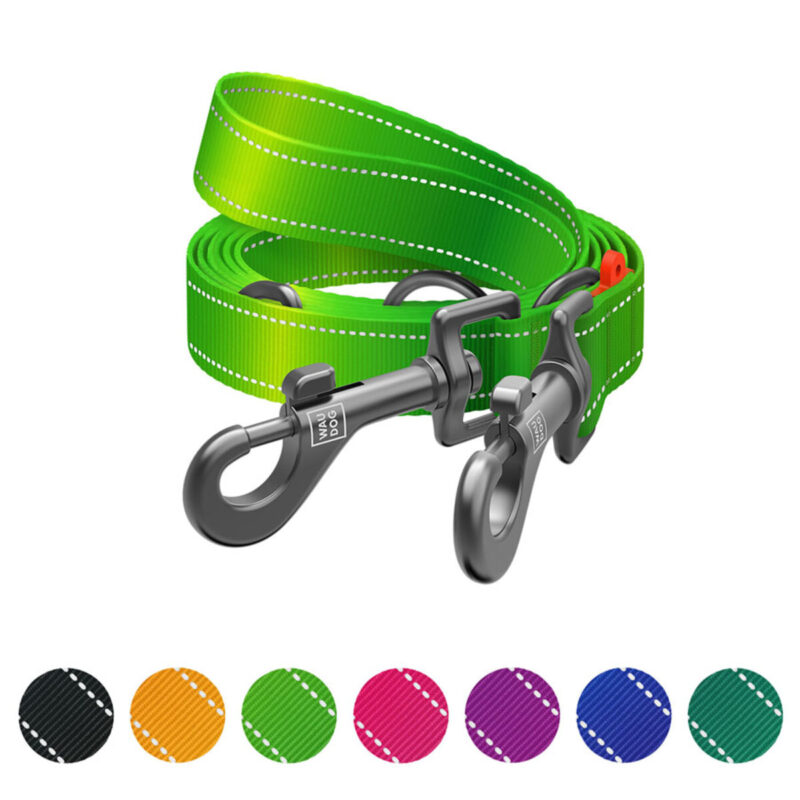 Повідець-перестібка для собак WAUDOG Nylon Mono, зносостійкий, світловідбивний, для собак, розміри 300 см × 20 мм