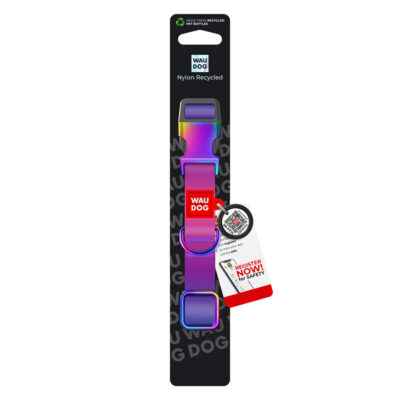 Нашийник для собак WAUDOG Nylon Recycled з QR паспортом, градієнт, XL, Ш 25 мм, Дов 37-58 см фіолетовий 2