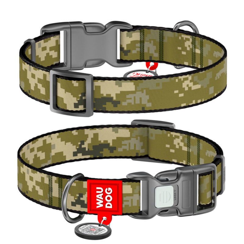 Нашийник WAUDOG Nylon "Мілітарі" для собак XL, 37-58 см, нейлон, ширина 25 мм