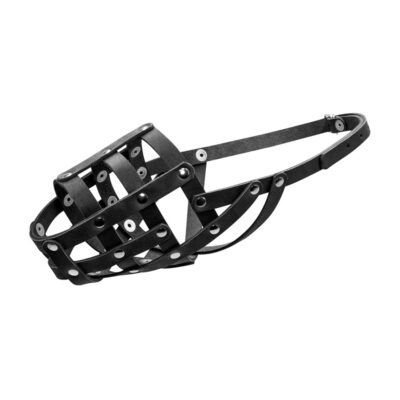 Намордник шкіряний CoLLaR №3 для ротвейлера, лабрадора, чорний, 11×34 см 2