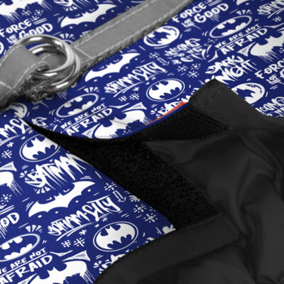 Шлея для собак WAUDOG Clothes, м'яка, з QR паспортом, Бетмен біло-блакитний, XS1, В 24-27 см, С 18-20 см 4