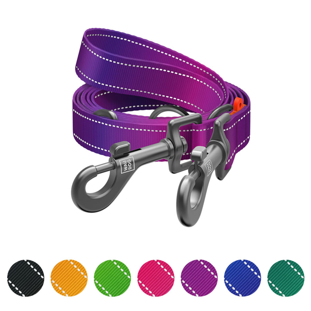 Повідець-перестібка WAUDOG Nylon Mono, світловідбивний, для собак, нейлон, 300 см, Ш 20 мм Повідець-перестібка WAUDOG Nylon Mono, світловідбивний, для собак, нейлон, 300 см, Ш 20 мм