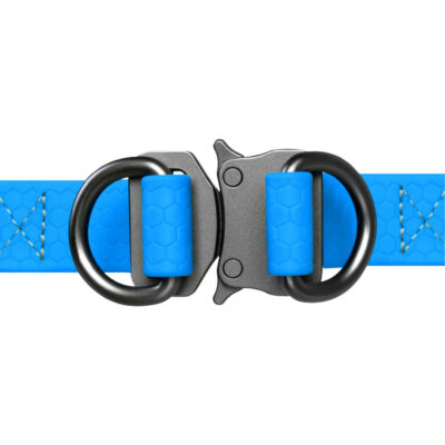 Шлея для собак WAUDOG Waterproof, водостійка, металічна пряжка, обхват 40-55 см, Ширина 15 мм, блакитна 3