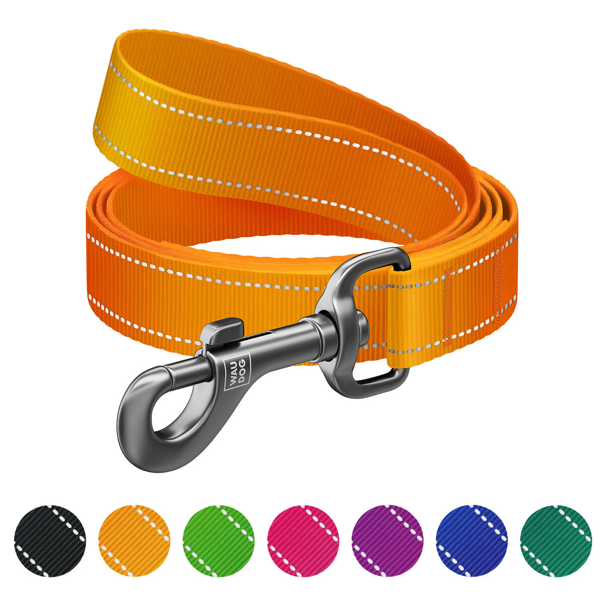 Повідець для собак WAUDOG Nylon Mono світловідбивний, L-XXL, Ш 25 мм, Дов 300 см, помаранчевий Повідець для собак WAUDOG Nylon Mono світловідбивний, L-XXL, Ш 25 мм, Дов 300 см, помаранчевий